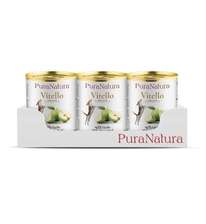 DALLA GRANA PURA NATURA CANE ADULT VITELLO E MELE DA 400 GR IN LATTINA