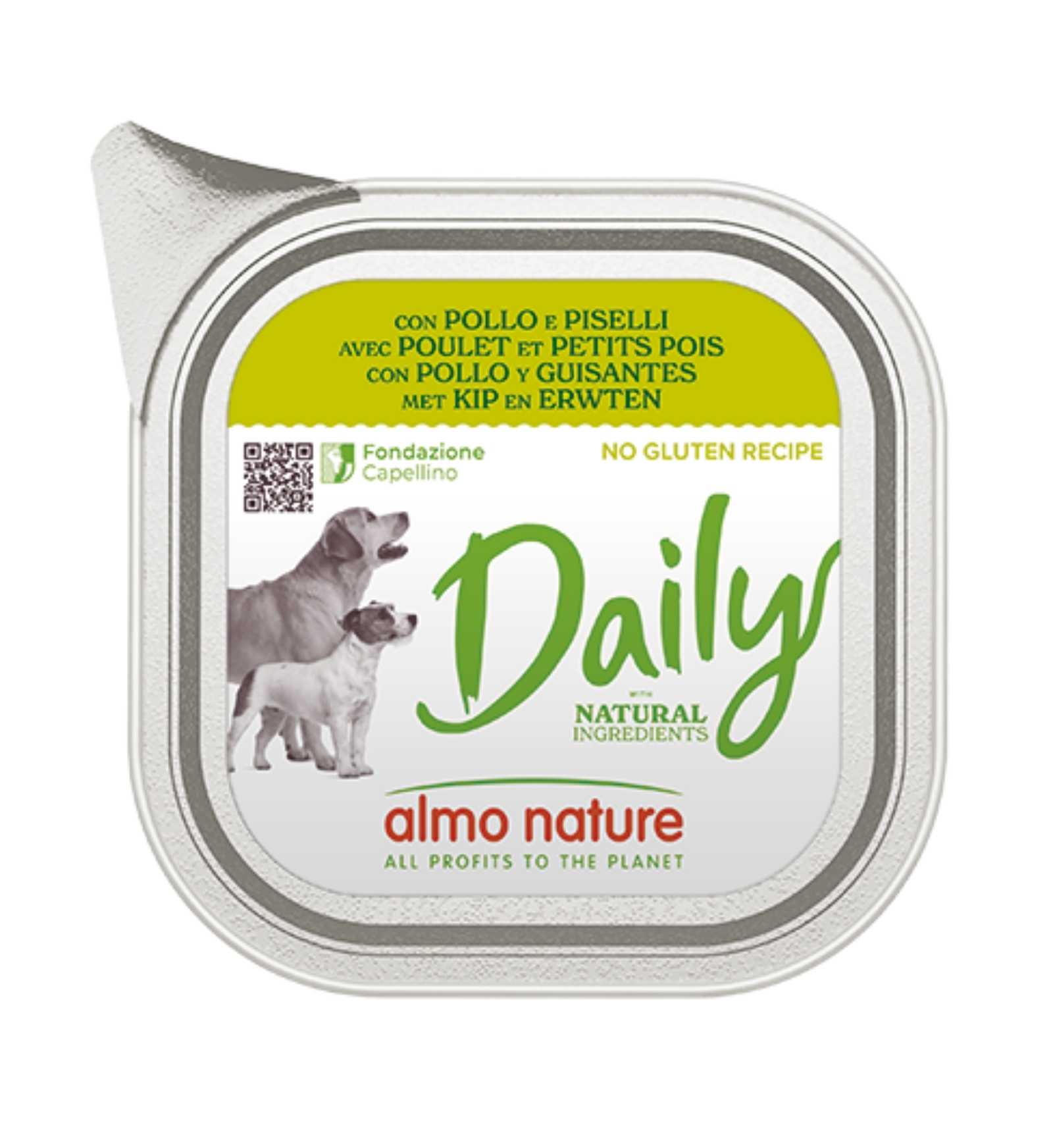 ALMO NATURE CANE DAILYMENU CON POLLO E PISELLI DA 100 GR IN VASCHETTA
