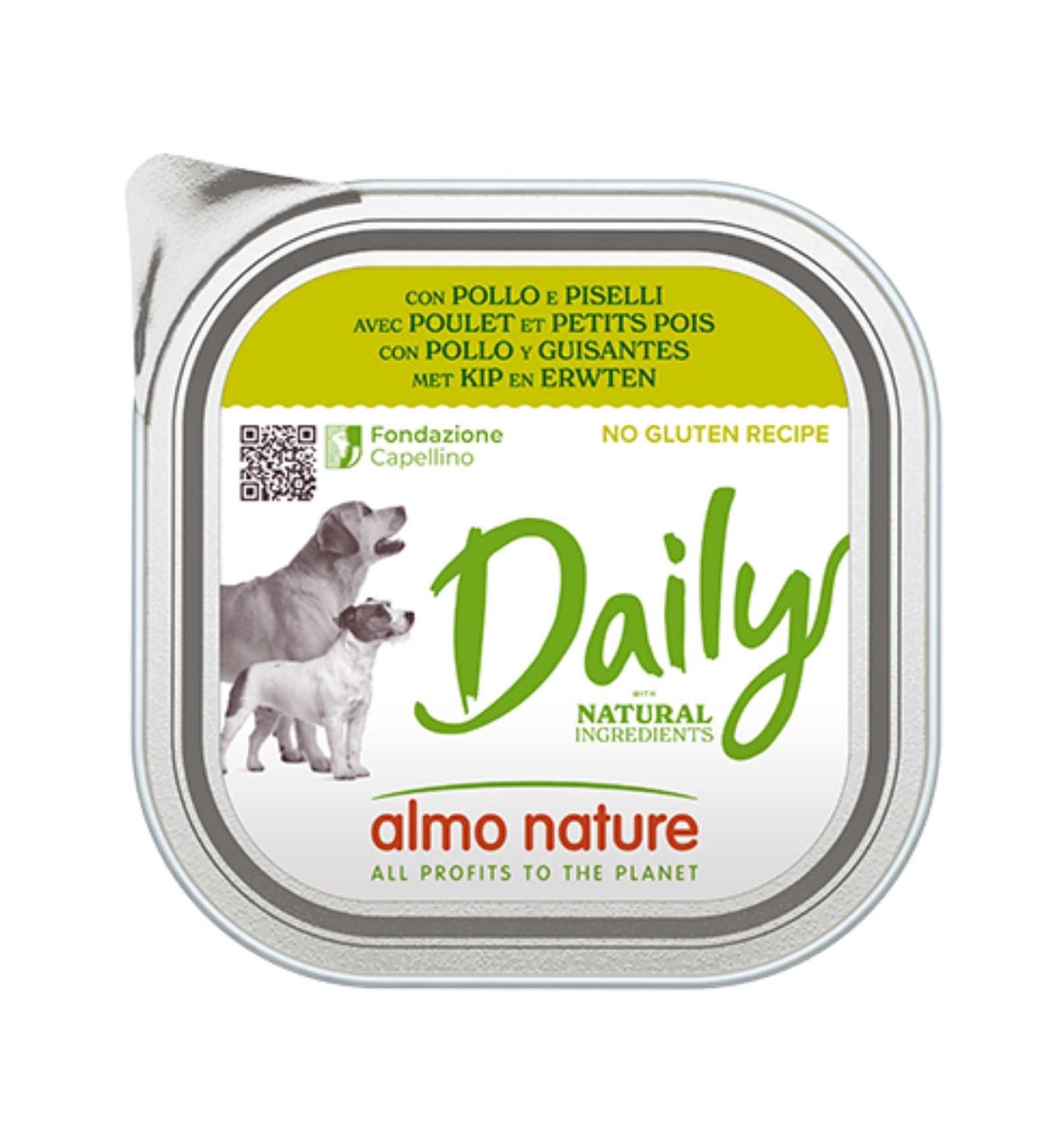 ALMO NATURE CANE DAILYMENU CON POLLO E PISELLI DA 300 GR IN VASCHETTA
