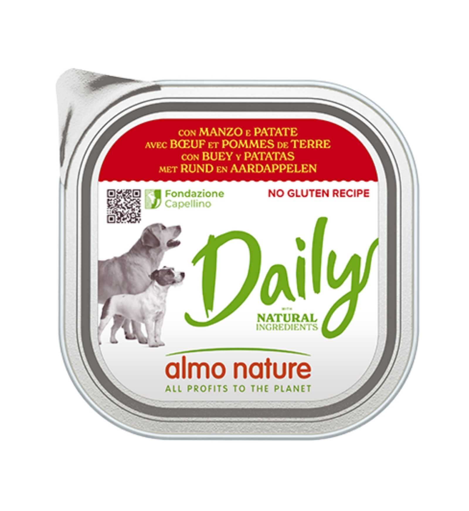 ALMO NATURE CANE DAILYMENU CON MANZO E PATATE DA 300 GR IN VASCHETTA