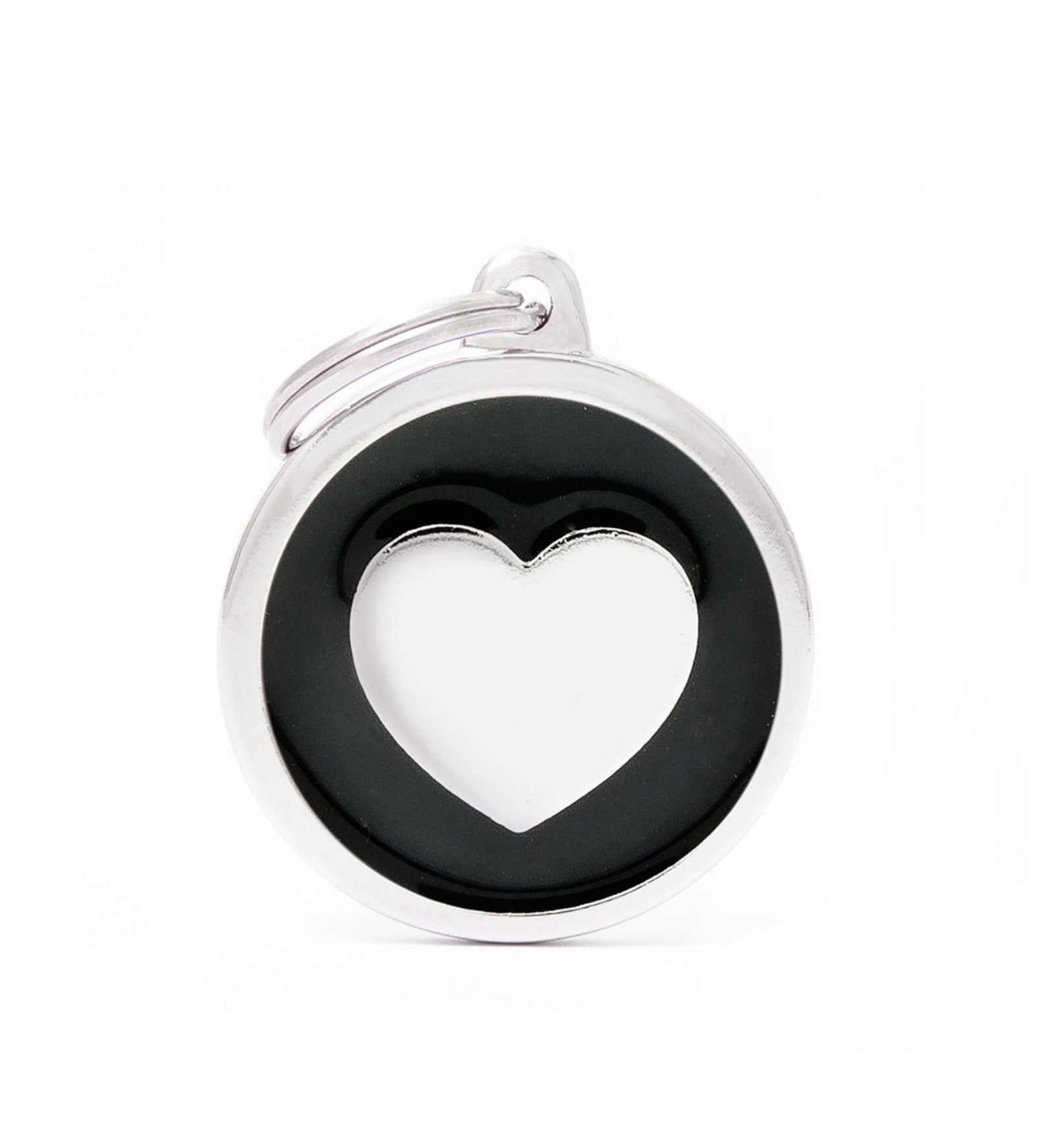 MEDAGLIETTA CERCHIO BIG NERO CUORE