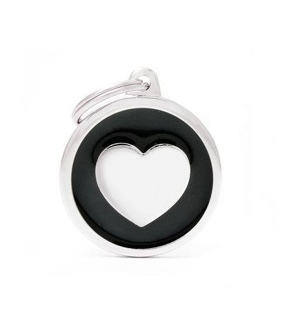 MEDAGLIETTA CERCHIO BIG NERO CUORE