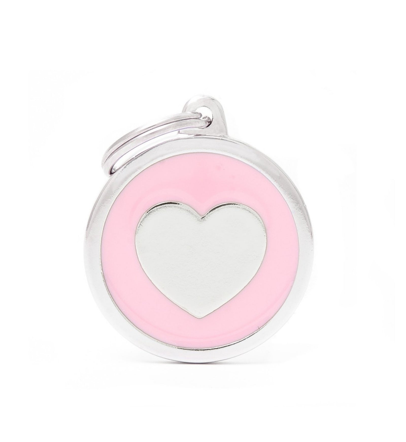 MEDAGLIETTA CERCHIO BIG ROSA CUORE