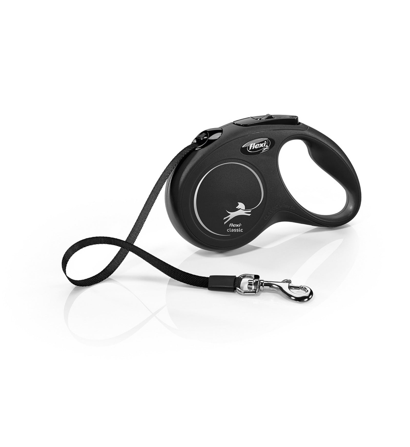 FLEXI GUINZAGLIO CANE NEW CLASSIC FETTUCCIA 5 METRI SMALL NERO