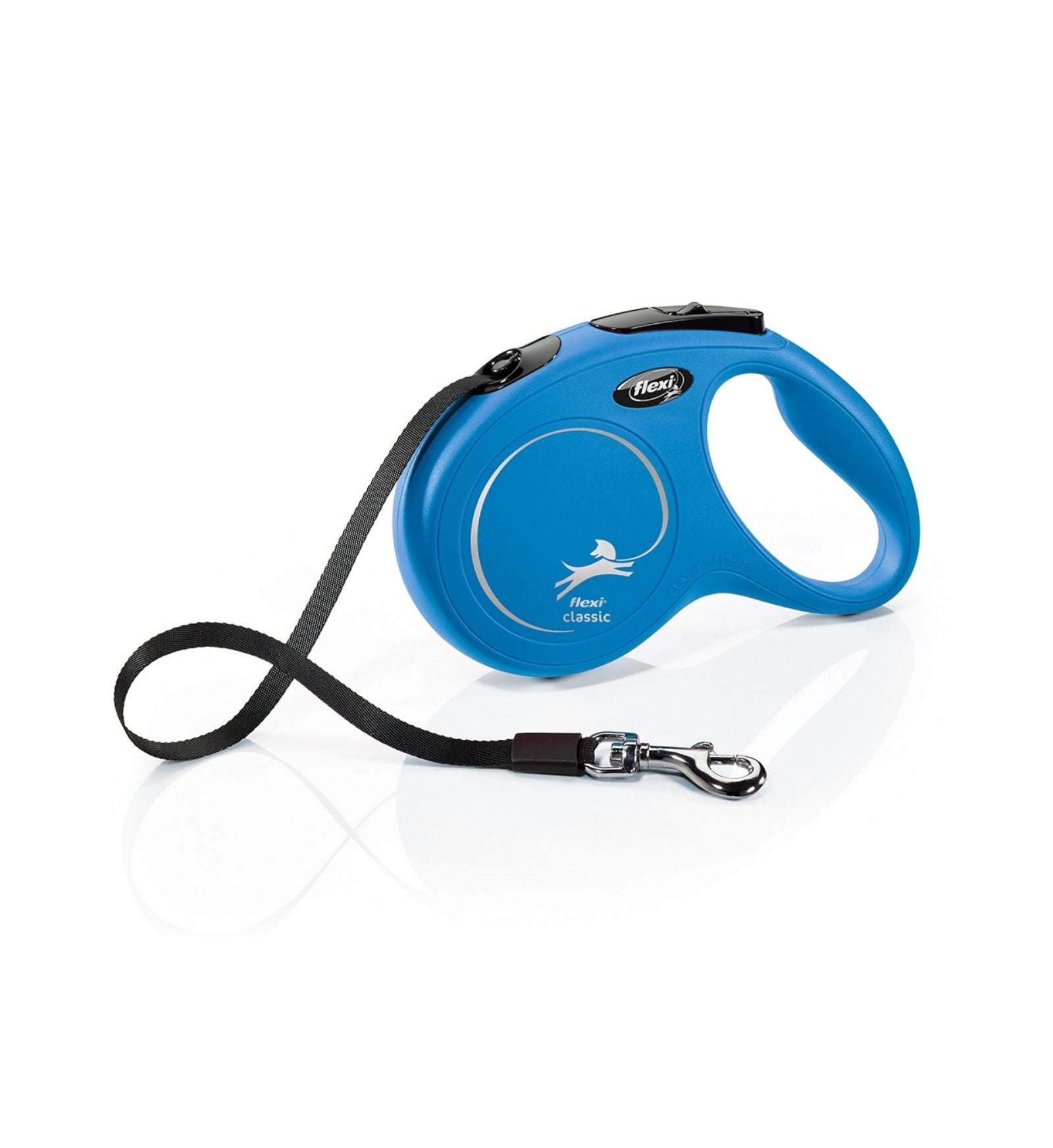 FLEXI GUINZAGLIO CANE NEW CLASSIC FETTUCCIA 5 METRI MEDIUM BLU