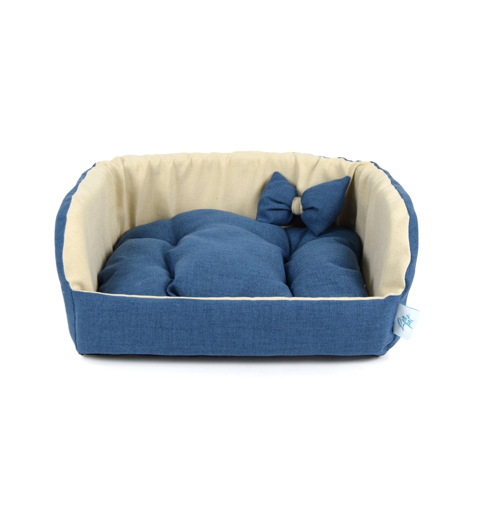 LEOPET CANE CUCCIA SOFA BEIGE E BLU 50X40X18H CM