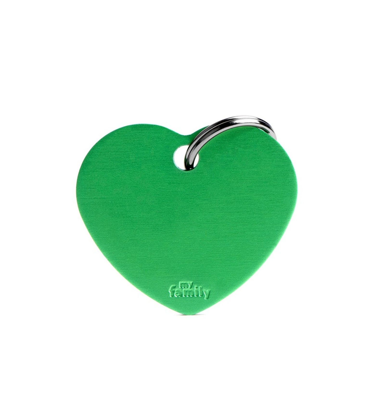 MEDAGLIETTA CUORE GRANDE VERDE ALLUMINIO