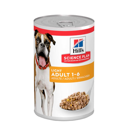 HILL'S SCIENCE PLAN CANE ADULT LIGHT AL POLLO DA 370G IN LATTINA