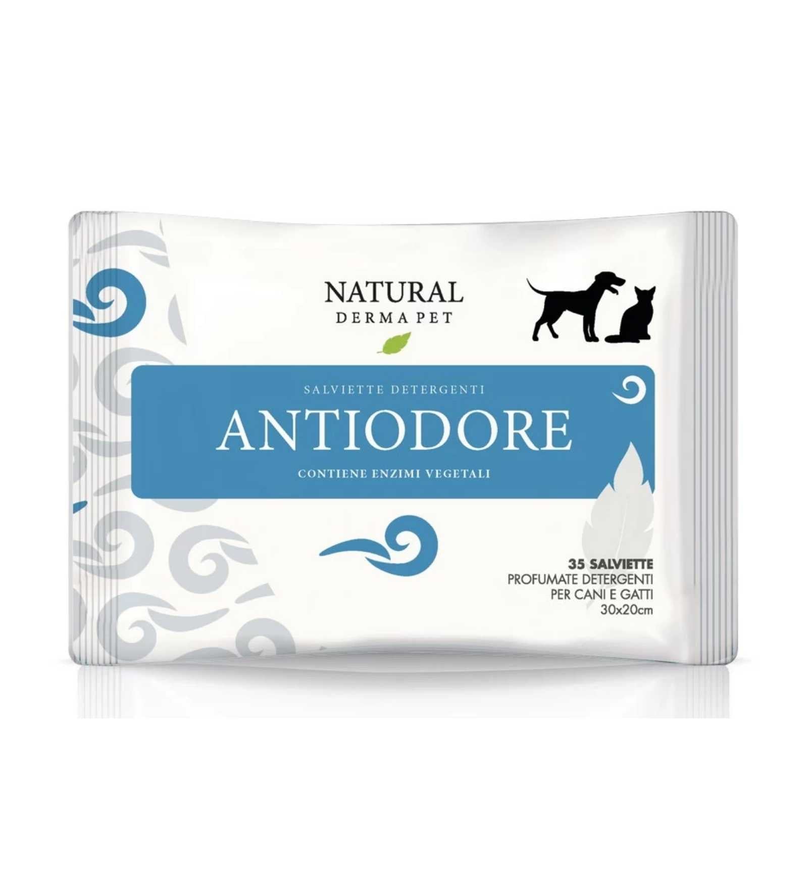DERBE CANE NATURAL DERMA PET SALVIETTE ANTIODORE DA 35 PEZZI