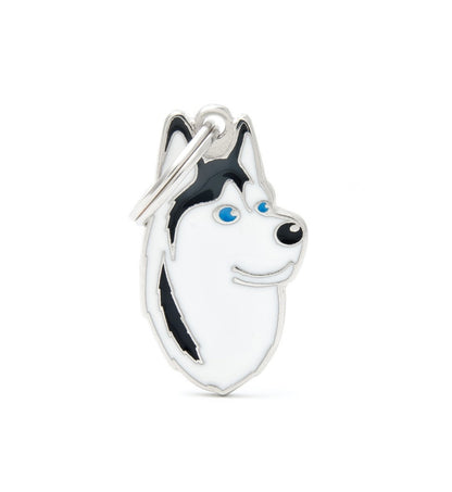MEDAGLIETTA HUSKY BIANCO E NERO
