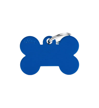 MEDAGLIETTA OSSO GRANDE BLU ALLUMINIO