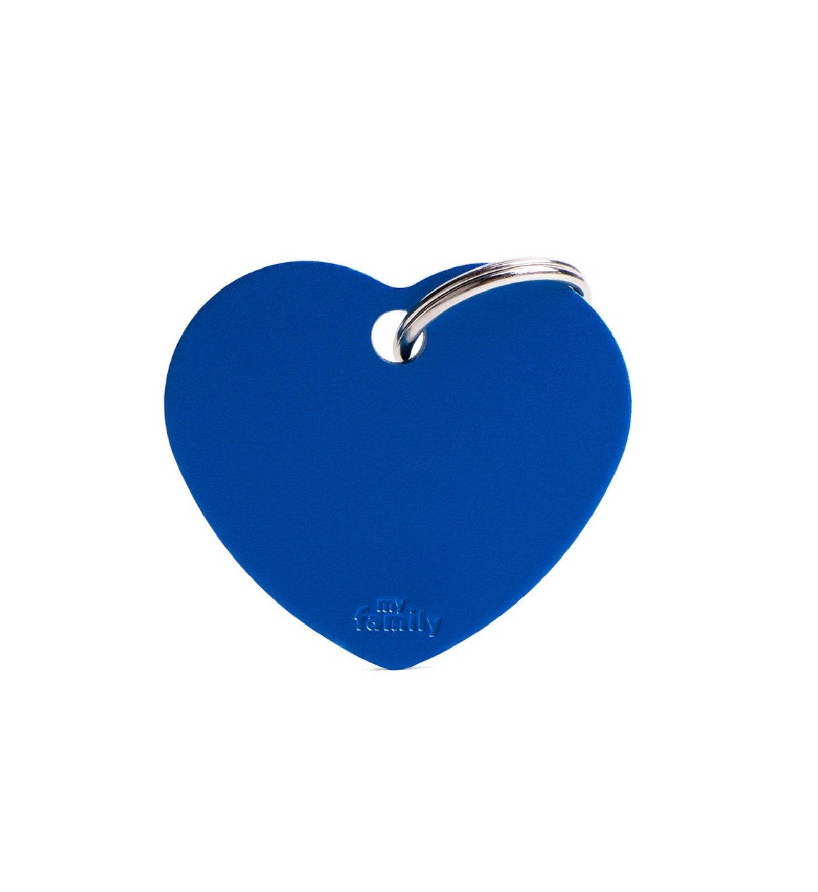 MEDAGLIETTA CUORE GRANDE BLU ALLUMINIO