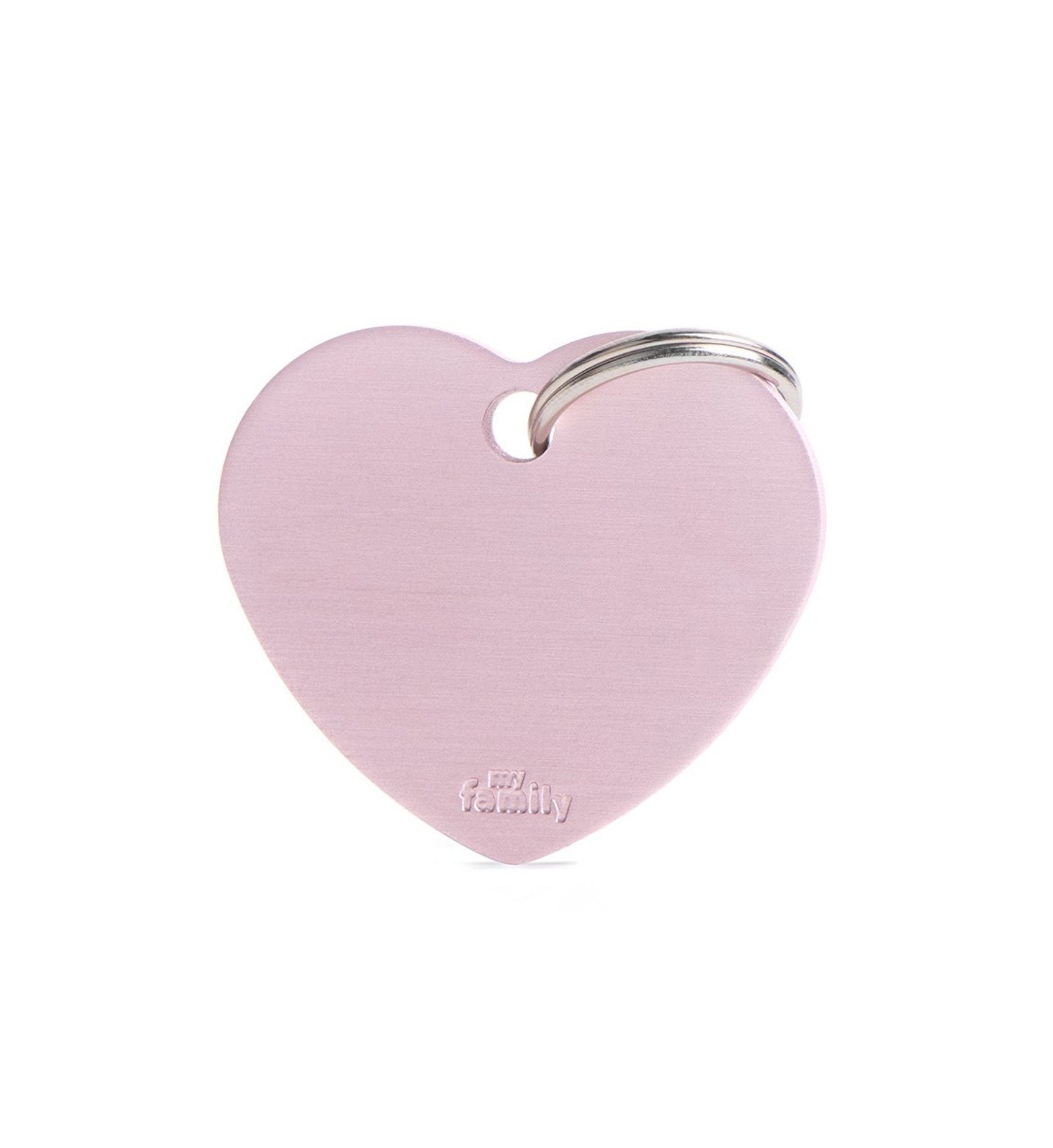 MEDAGLIETTA CUORE GRANDE ROSA ALLUMINIO
