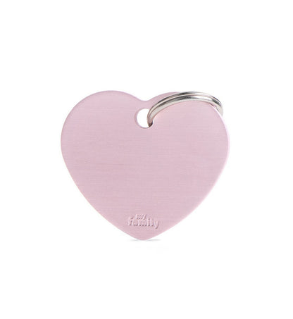 MEDAGLIETTA CUORE GRANDE ROSA ALLUMINIO