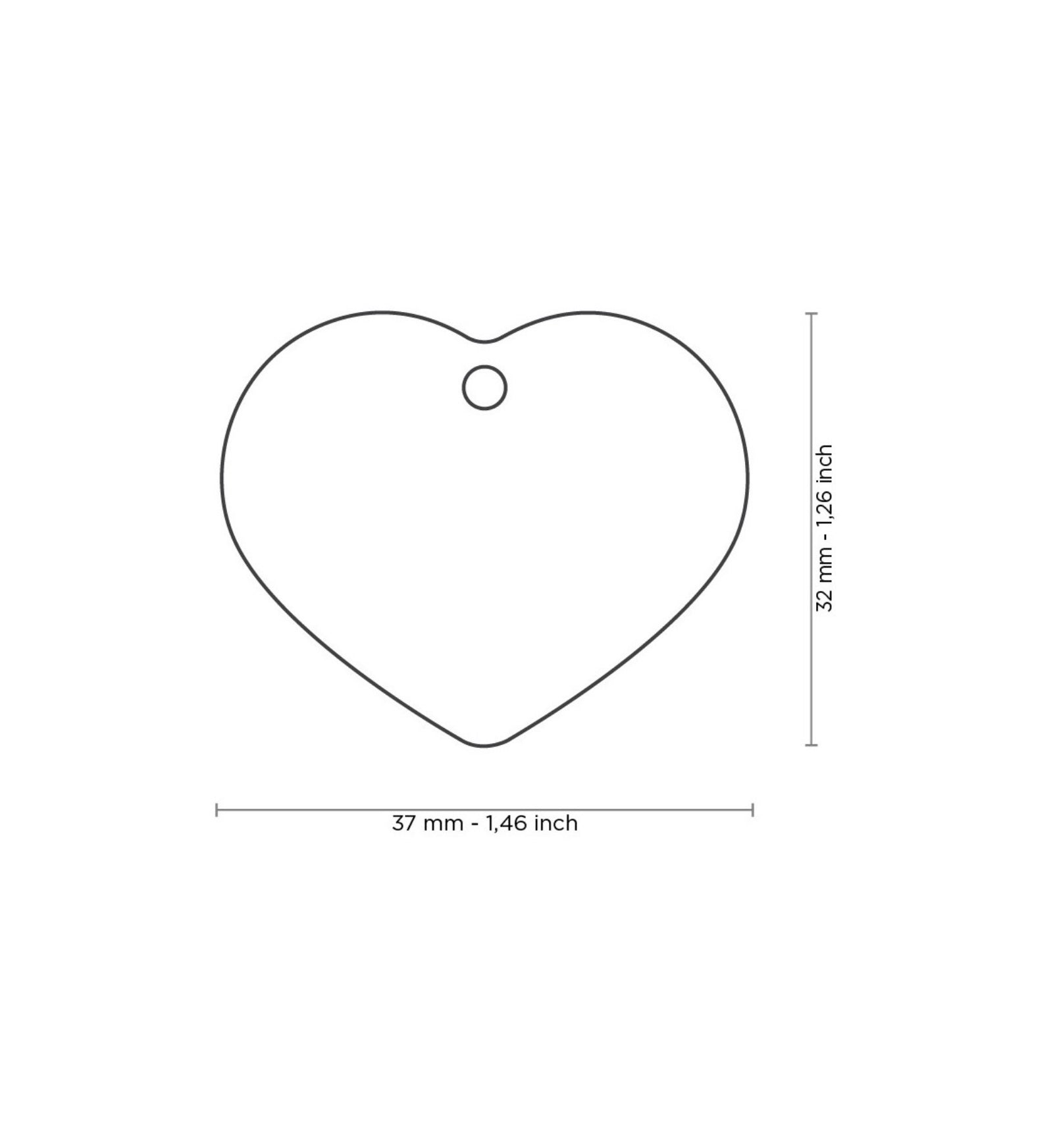 MEDAGLIETTA CUORE GRANDE ROSA ALLUMINIO