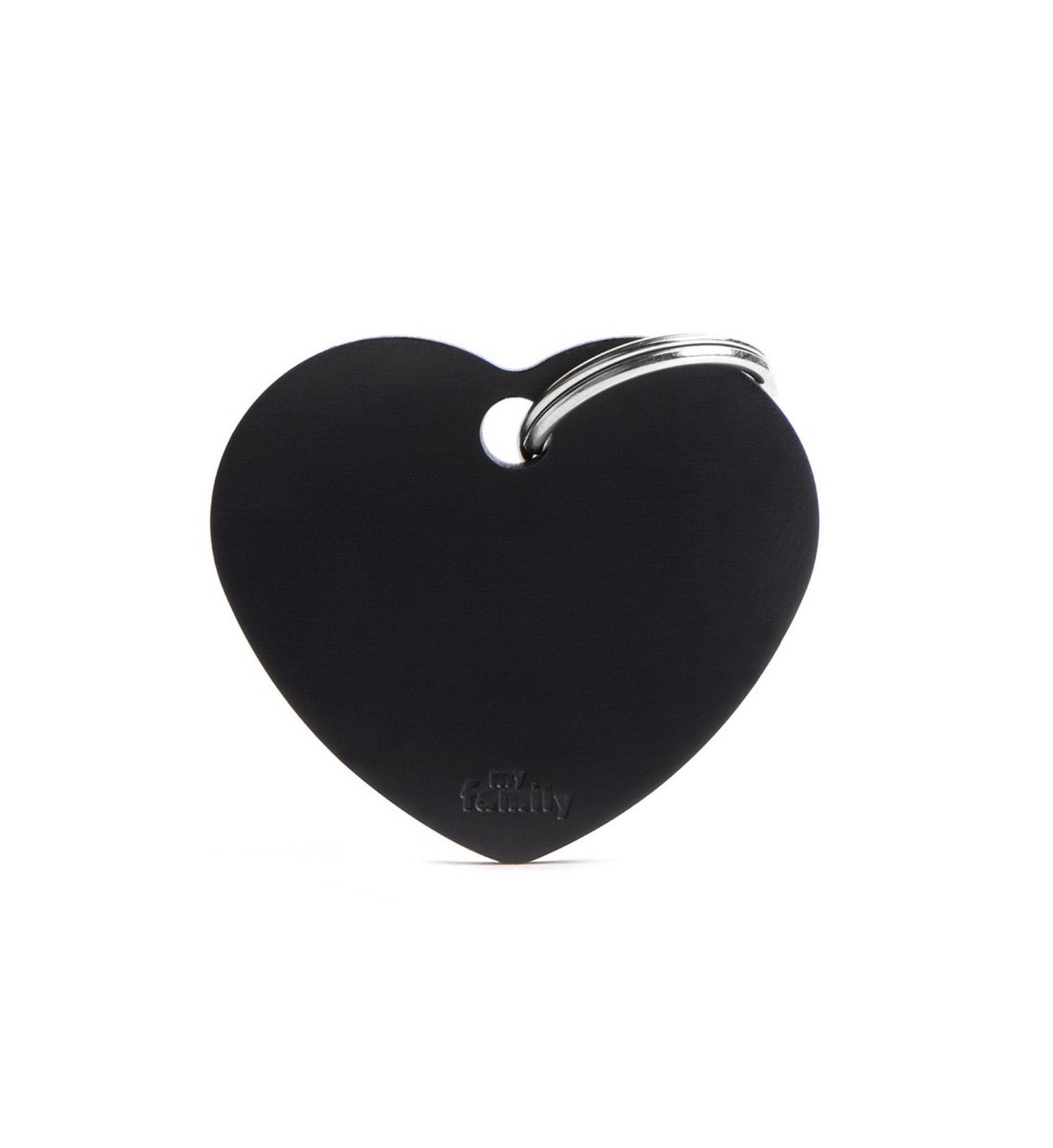 MEDAGLIETTA CUORE GRANDE NERO ALLUMINIO