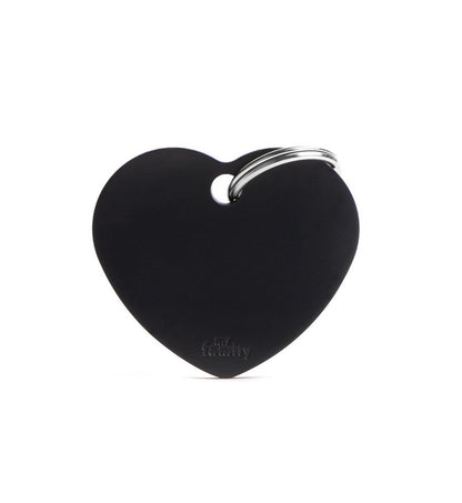 MEDAGLIETTA CUORE GRANDE NERO ALLUMINIO
