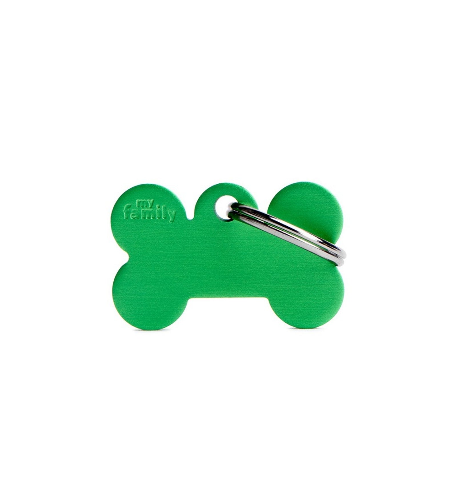 MEDAGLIETTA OSSO PICCOLO VERDE ALLUMINIO