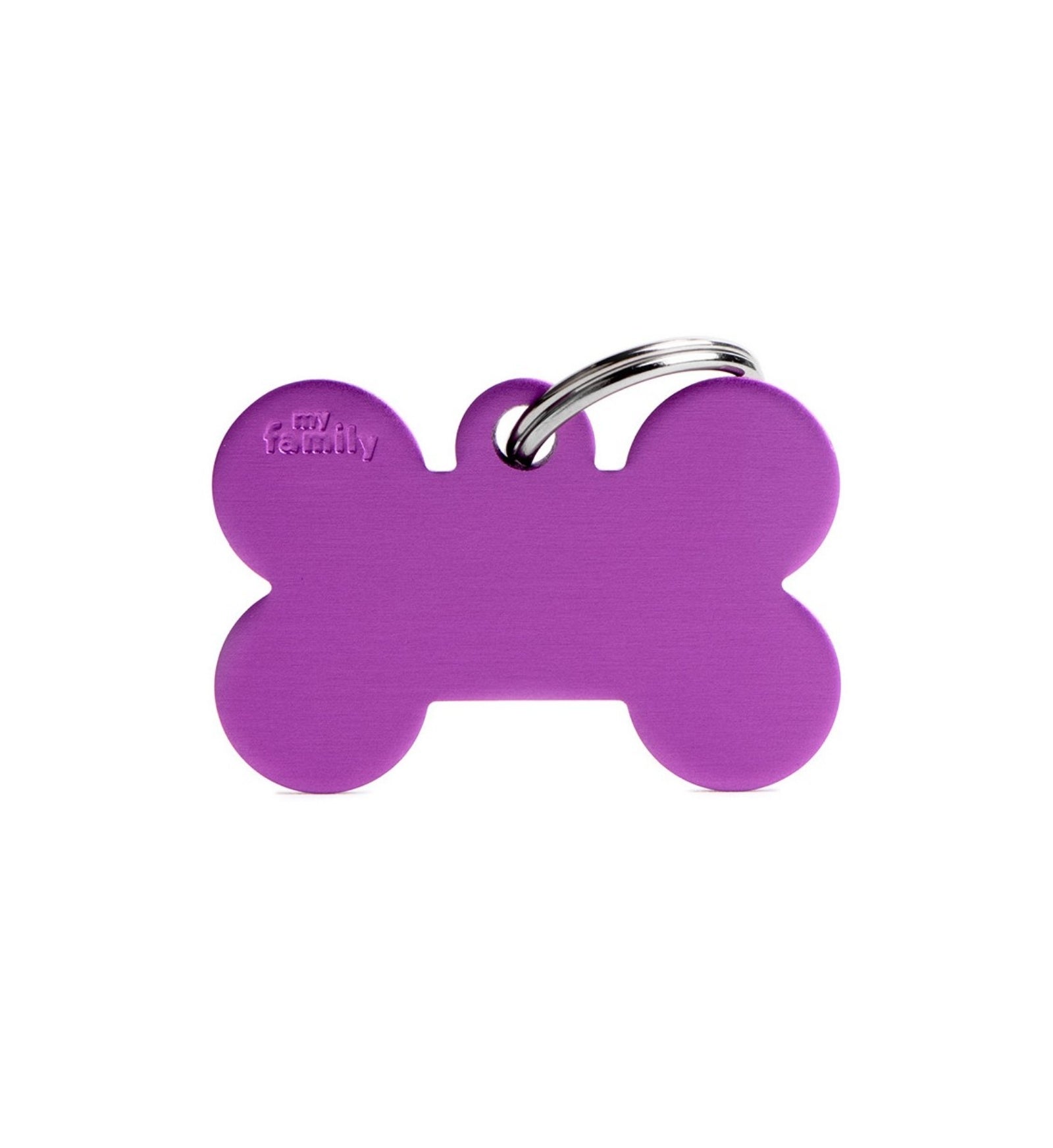 MEDAGLIETTA OSSO GRANDE VIOLA ALLUMINIO