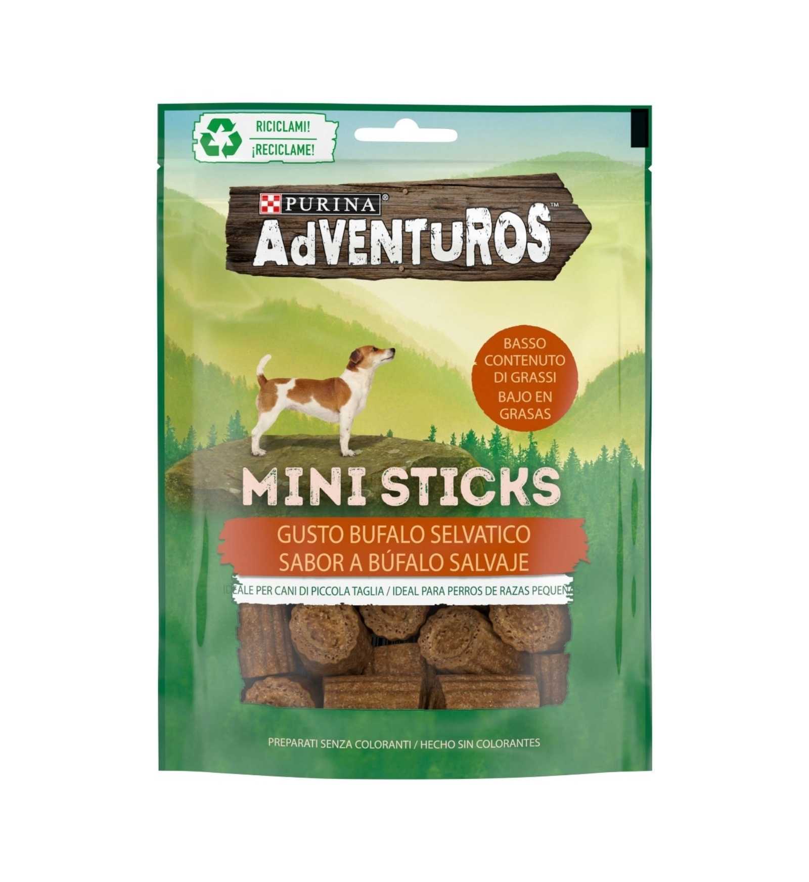 PURINA ADVENTUROS SNACK CANE MINI STICKS AL BUFALO DA 90 GR