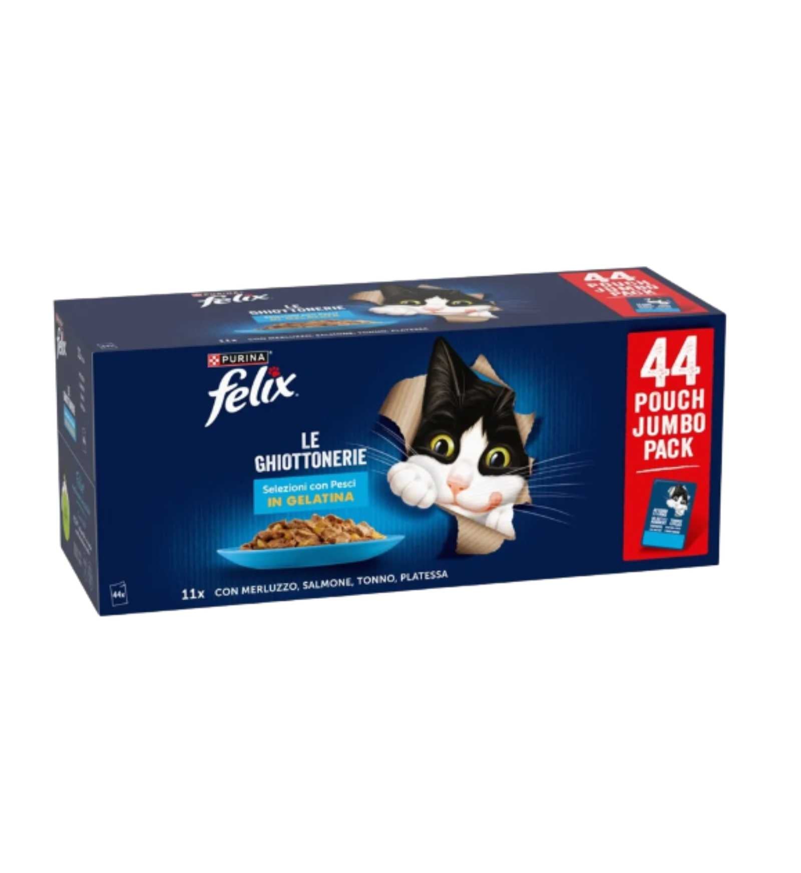 PURINA FELIX AGAIL GATTO GHIOTTONERIE SELEZIONI CON PESCI 44 BUSTE DA ...