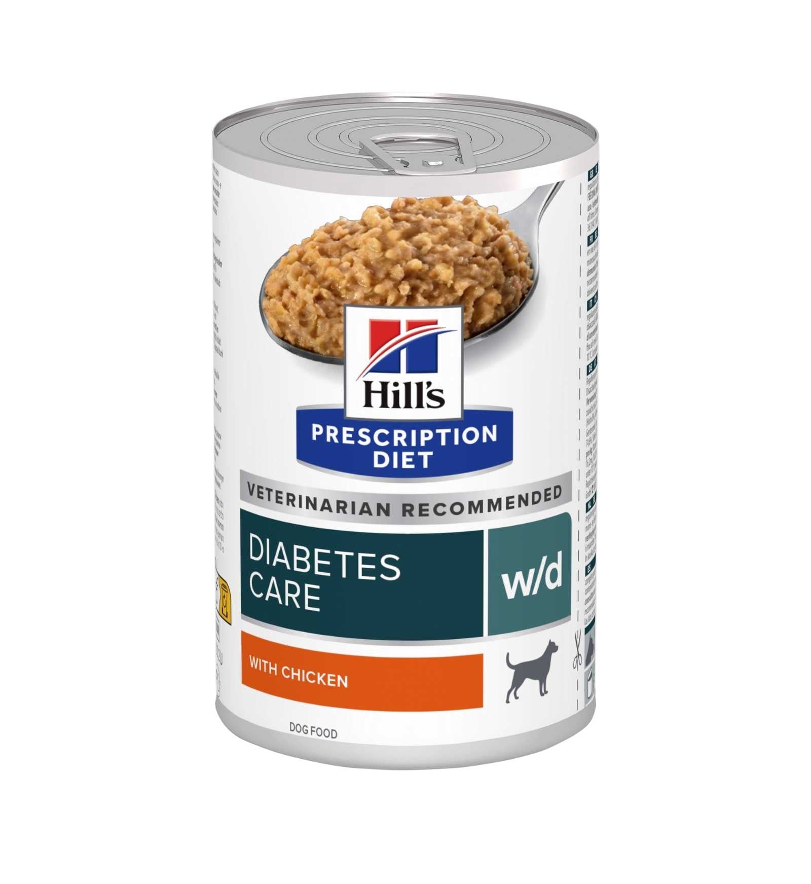 HILL'S PRESCRIPTION DIET CANE W/D AL POLLO DA 370 GR IN LATTINA