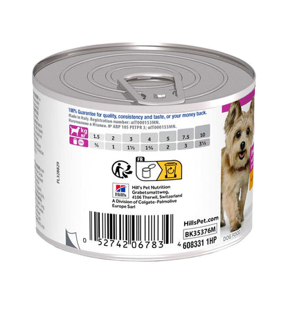 HILL'S SCIENCE PLAN CANE MATURE SMALL & MINI MOUSSE AL POLLO DA 200 GR IN LATTINA