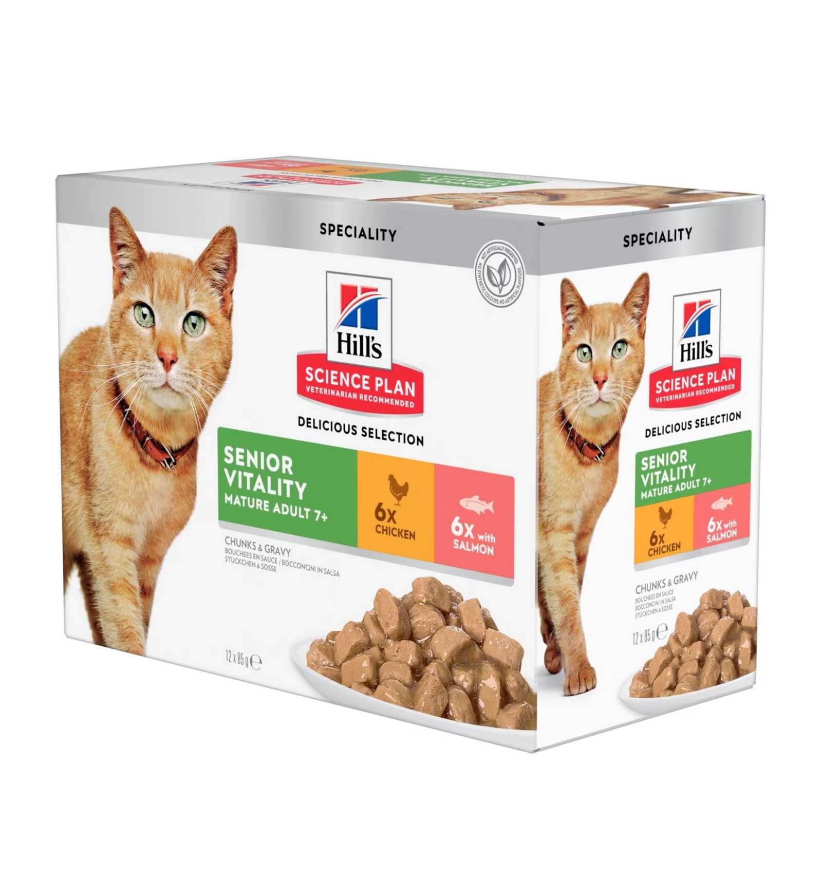 HILL'S SCIENCE PLAN GATTO MATURE SENIOR VITALITY MULTIPACK 12 BUSTE DA 85 GR