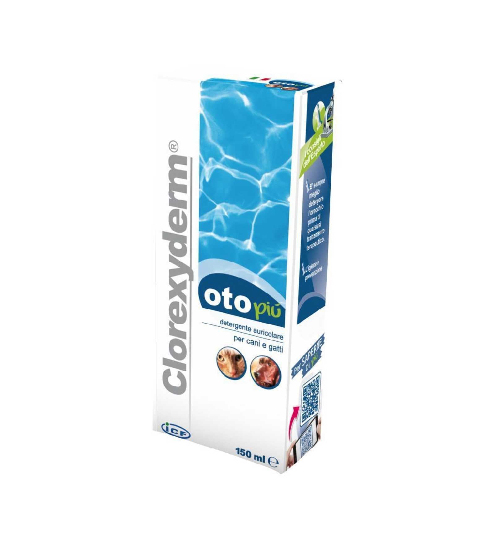 ICF CANE E GATTO CLOREXYDERM OTO PIU' DETERGENTE AURICOLARE DA 150 ML