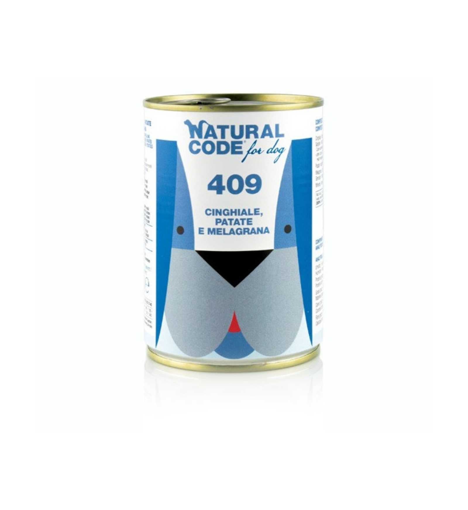 NATURAL CODE CANE AL CINGHIALE PATATE E MELOGRANO DA 400 GR IN LATTINA