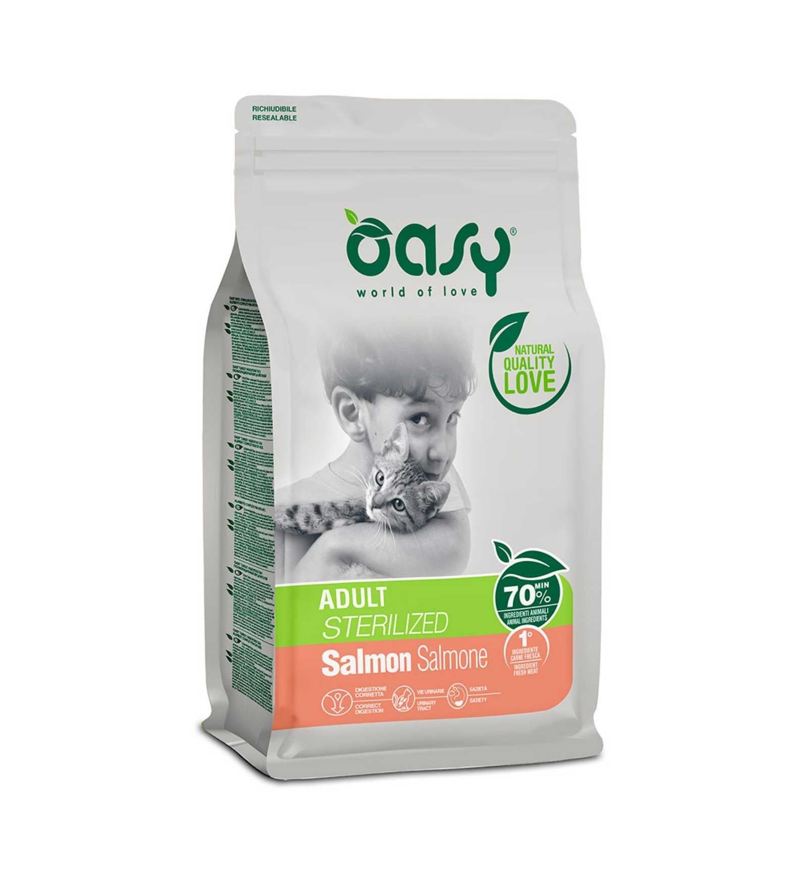 OASY GATTO ADULT STERILIZED SALMONE