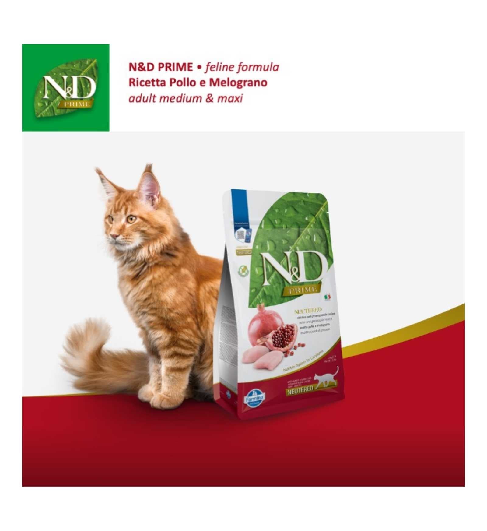 FARMINA N&D PRIME GATTO NEUTERED GRAIN FREE ADULT POLLO E MELOGRANO