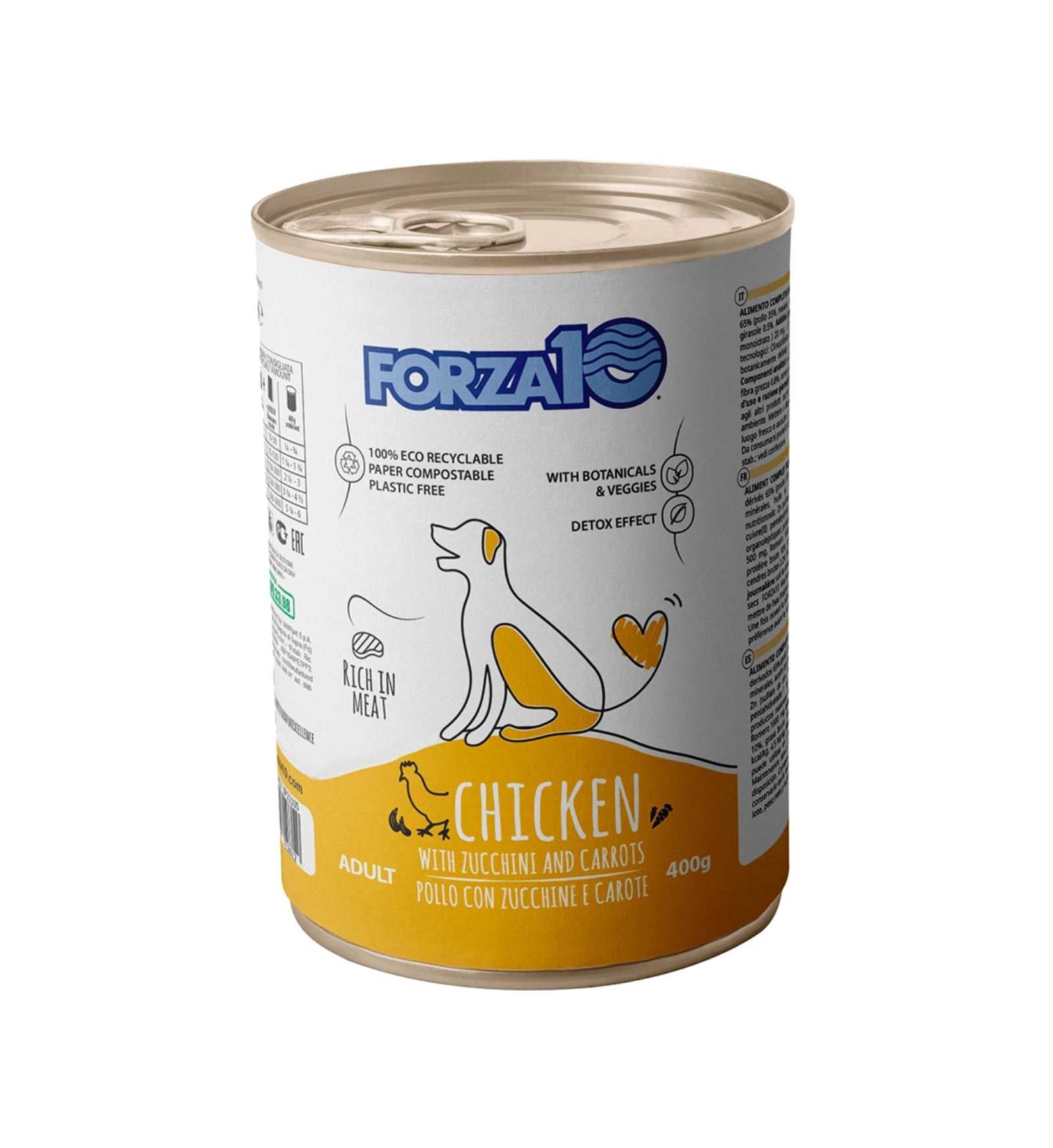 FORZA 10 CANE ADULT MANTENIMENTO POLLO CON ZUCCHINE E CAROTE DA 400 GR IN LATTINA