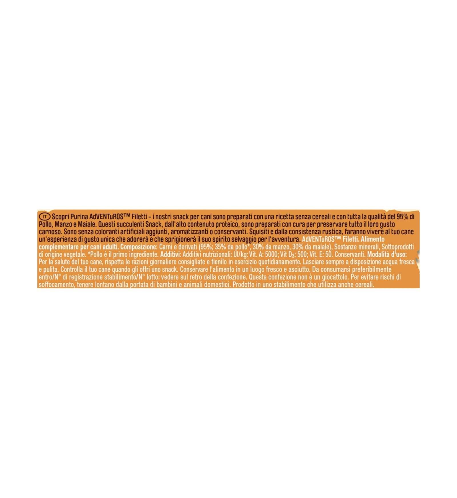 PURINA CANE ADVENTUROS SNACK  FILETTI DI POLLO DA 70 GR