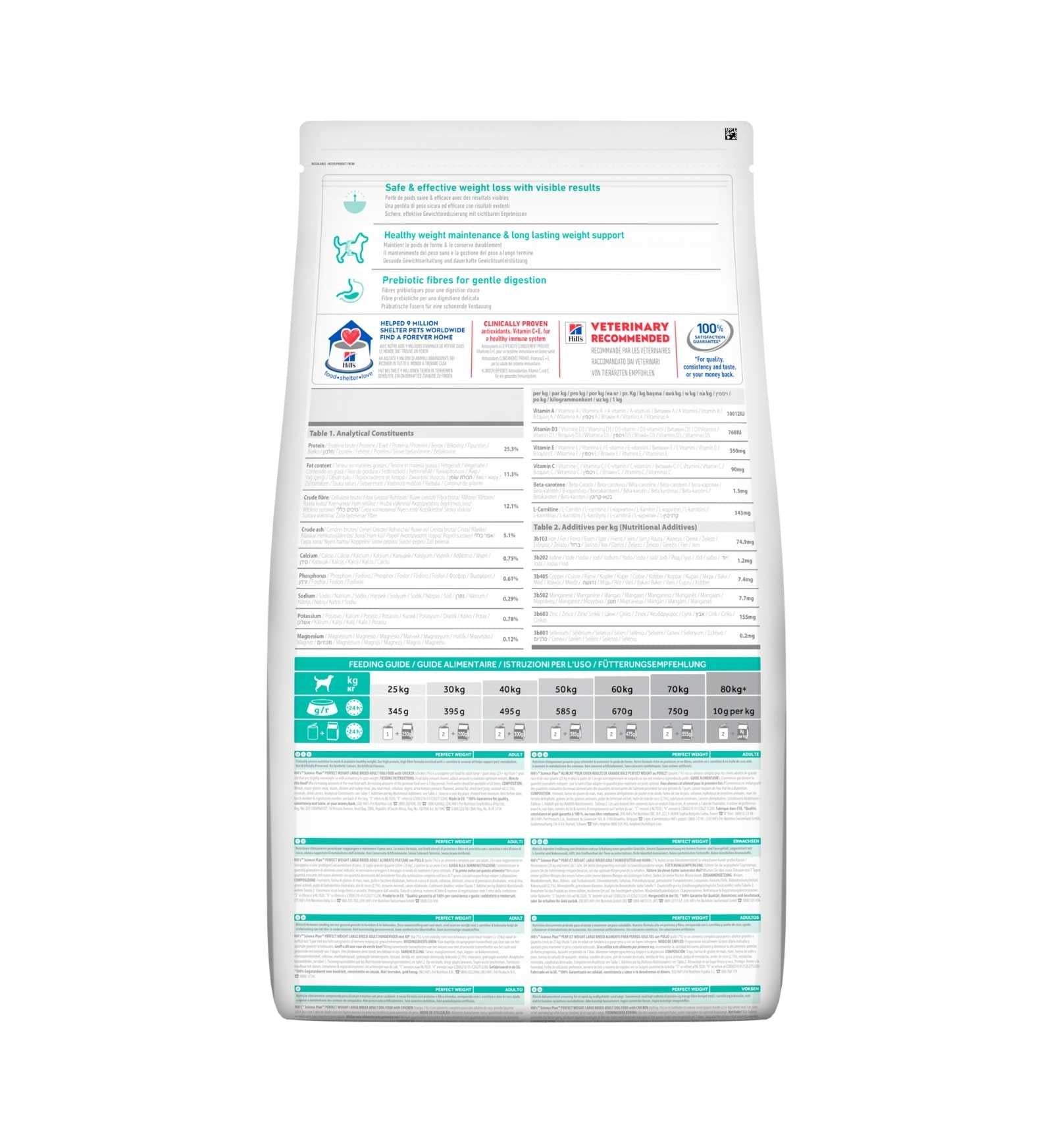 HILL'S SCIENCE PLAN CANE LARGE PERFECT WEIGHT  AL POLLO DA 12 KG