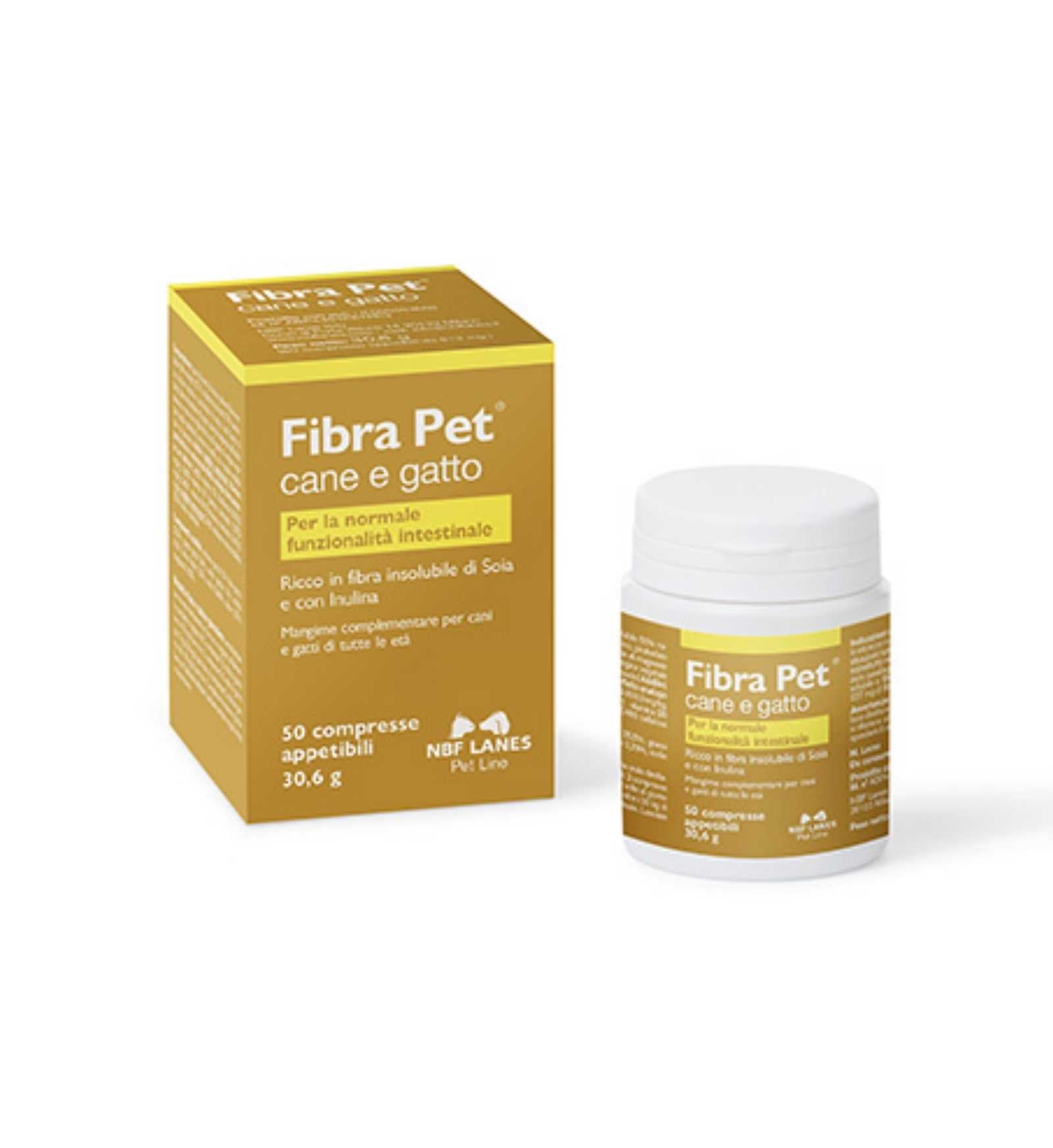 NBF LANES CANE E GATTO FIBRA PET PER FACILITARE LA FUNZIONALITA' INTESTINALE DA 50 TAVOLETTE