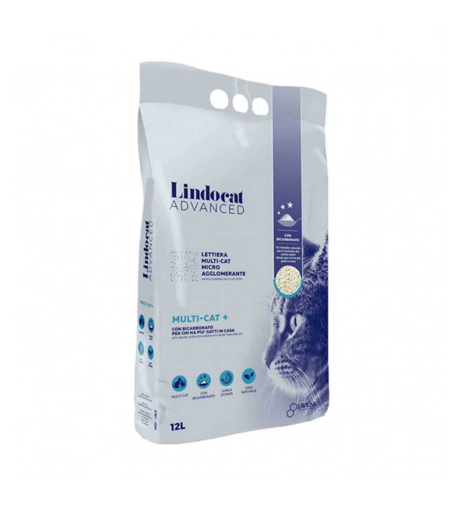 LAVIOSA GATTO LETTIERA AGGLOMERANTE LINDOCAT ADVANCED MULTICAT DA 12 LITRI