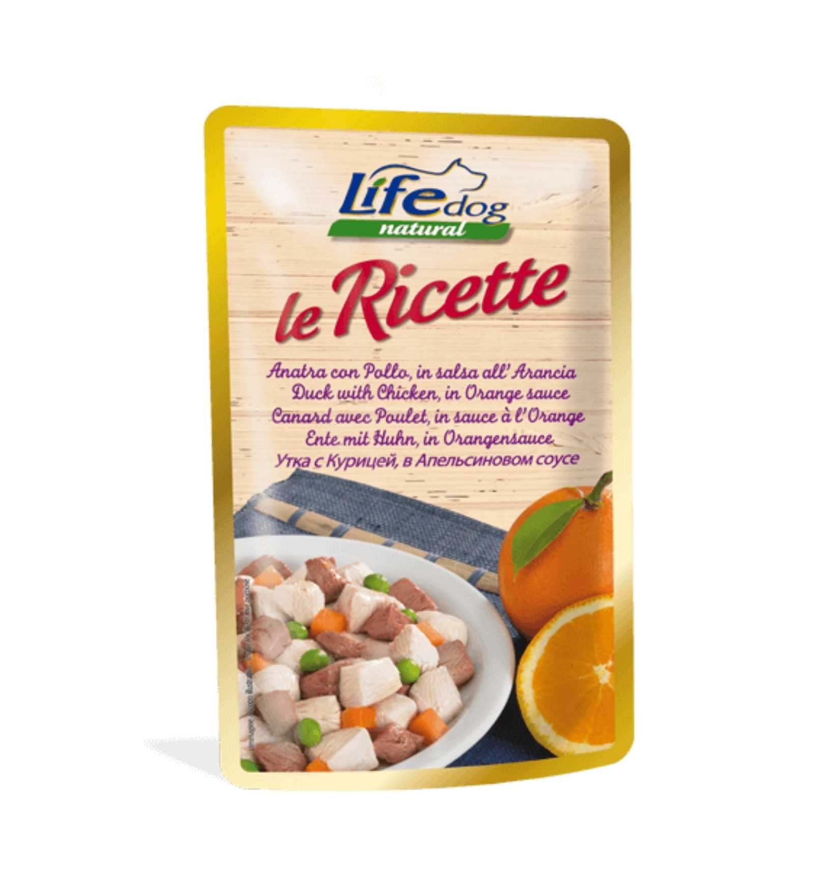 LIFEPETCARE CANE LIFE DOG NATURAL LE RICETTE ANATRA CON POLLO IN SALSA ALL'ARANCIA DA 95 GR IN BUSTA