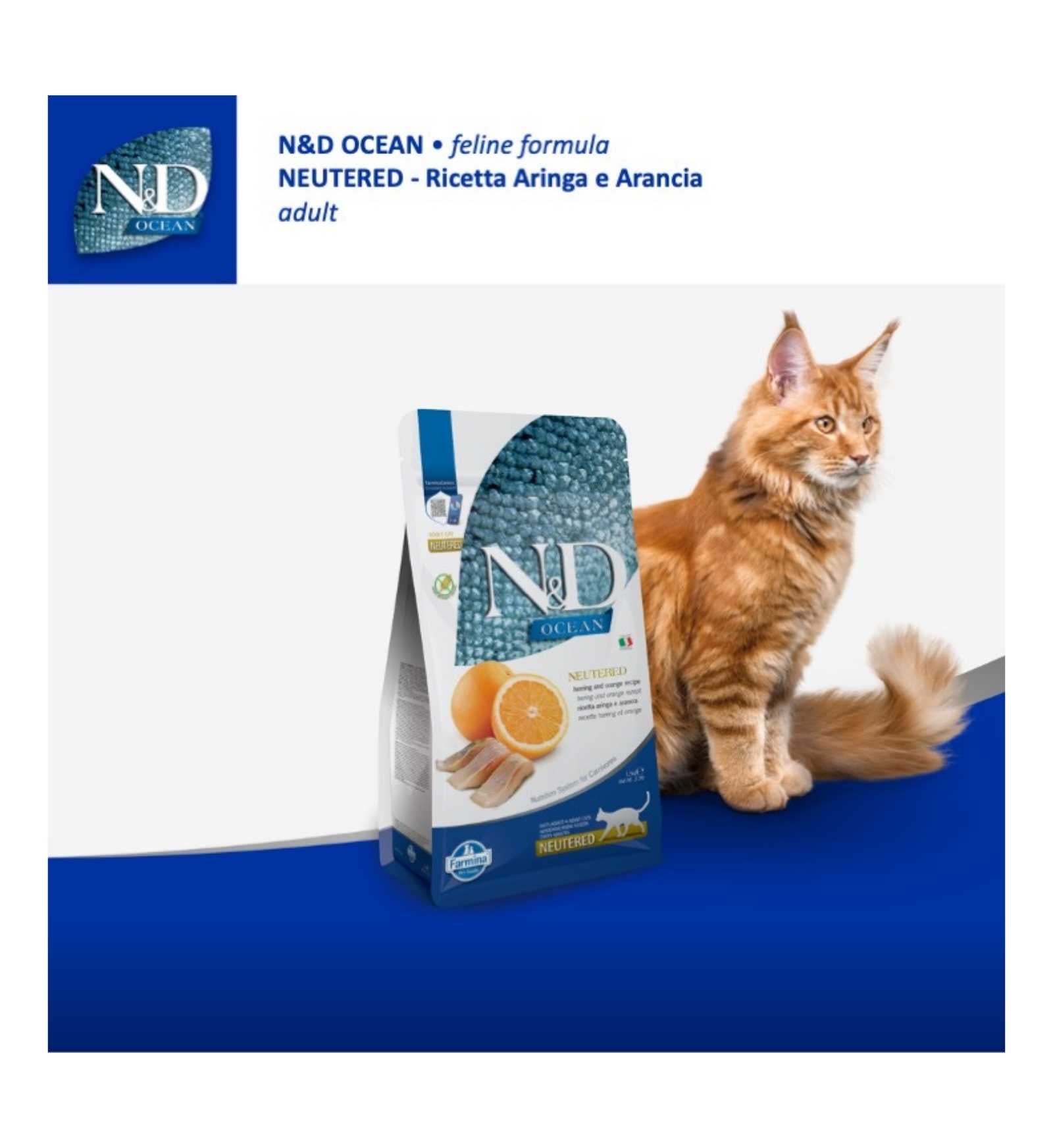FARMINA N&D OCEAN GATTO NEUTERED ADULT ARINGA E ARANCIA