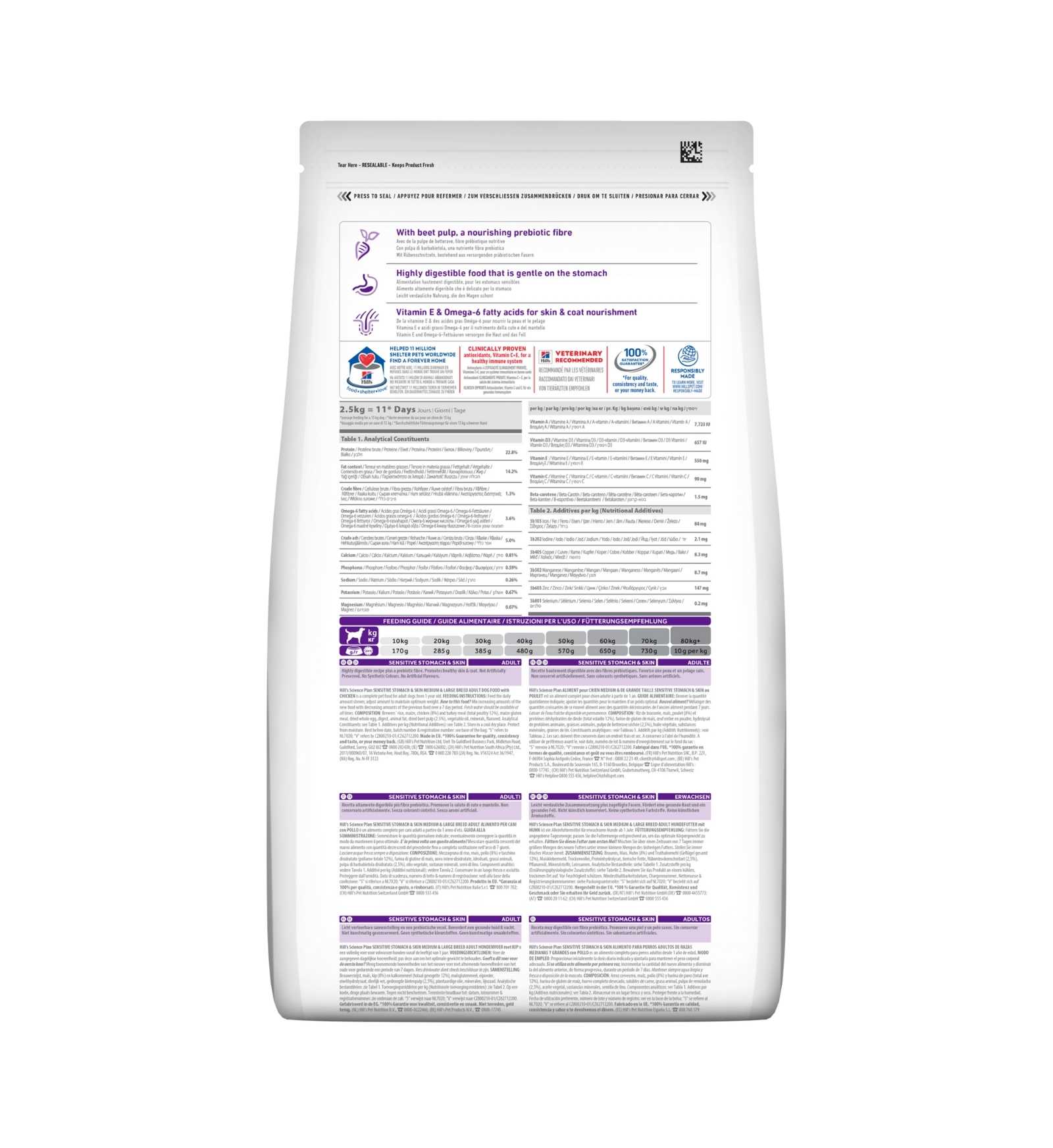 HILL'S SCIENCE PLAN CANE ADULT MEDIUM SENSITIVE STOMACH & SKIN DA 2,5 KG