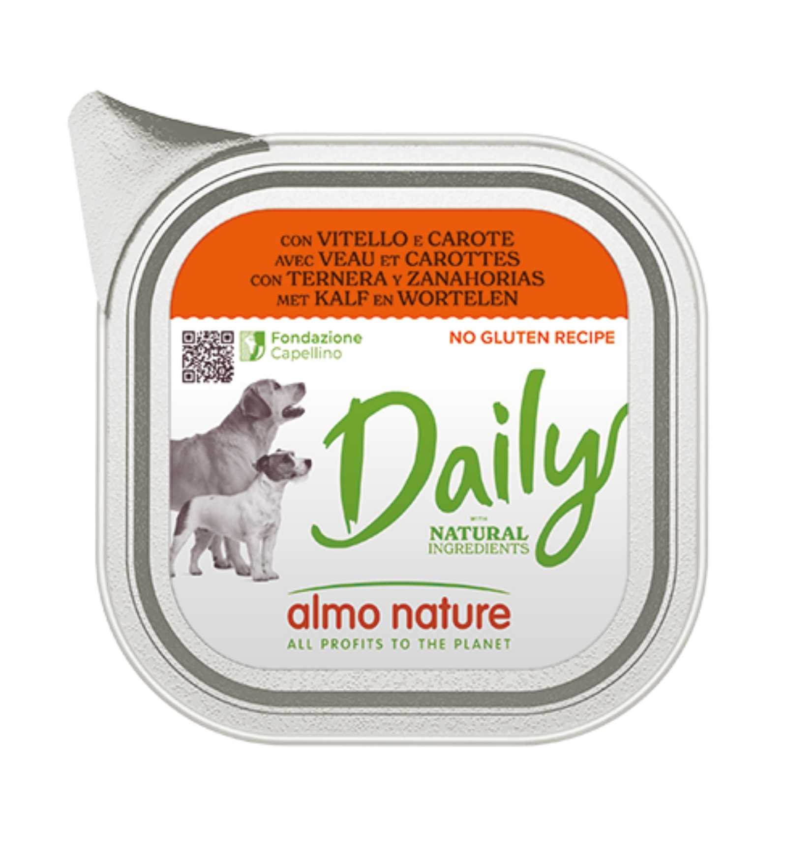 ALMO NATURE CANE DAILYMENU CON VITELLO E CAROTE IN VASCHETTA