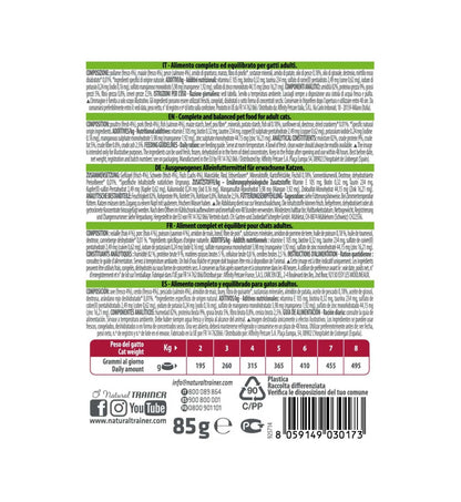 TRAINER GATTO NATURAL ADULT CON SALMONE BOCCONCINI IN SALSA 4 BUSTE DA 85 GR
