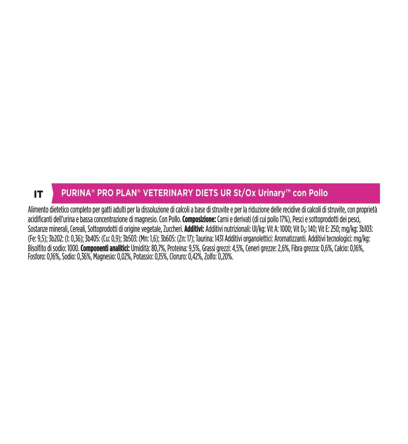 PURINA VETERINARY DIET GATTO UR URINARY AL POLLO DA 85 GR IN BUSTINA