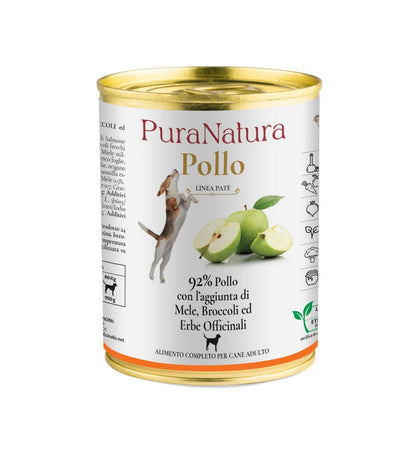 DALLA GRANA PURA NATURA CANE ADULT POLLO E MELE  DA 400 GR IN LATTINA