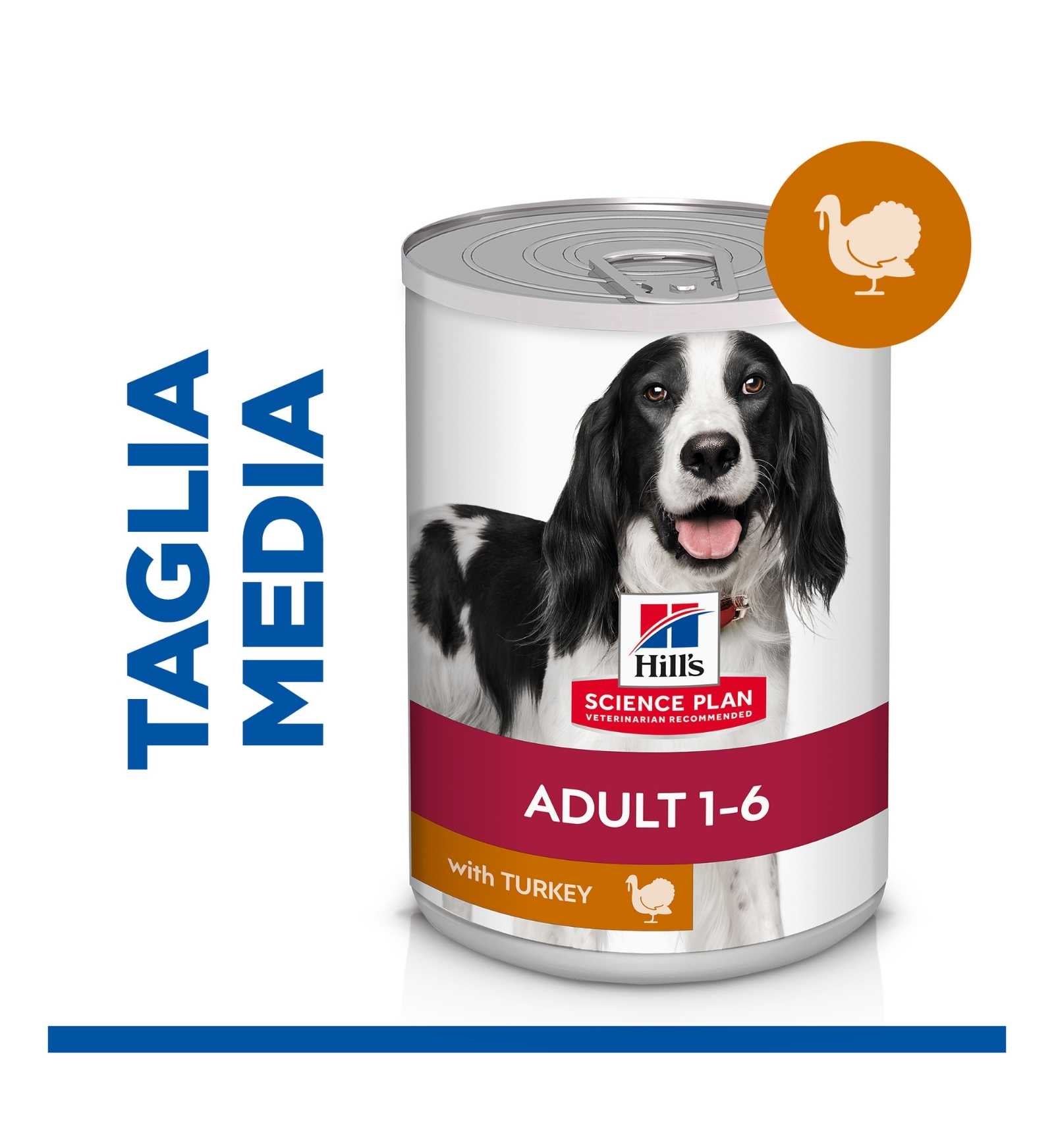 HILL'S SCIENCE PLAN CANE ADULT MEDIUM AL TACCHINO DA 370 GR IN LATTINA