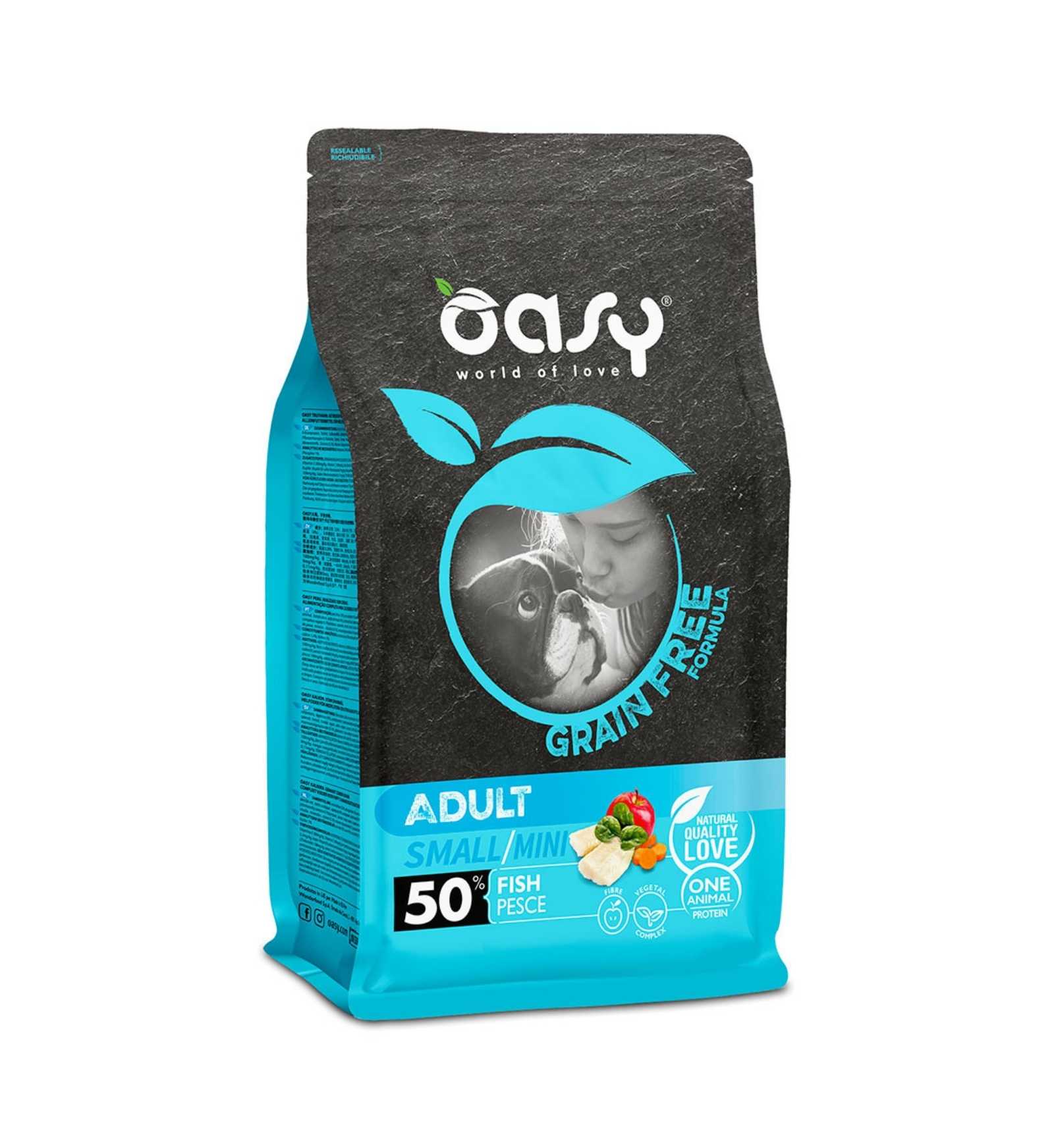 OASY CANE ADULT MINI GRAIN FREE AL PESCE DA 800 GR