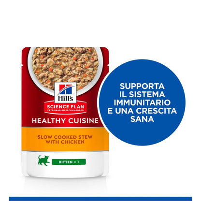 HILL'S SCIENCE PLAN GATTO KITTEN HEALTY CUISINE POLLO E VERDURE DA 80 GR IN BUSTA