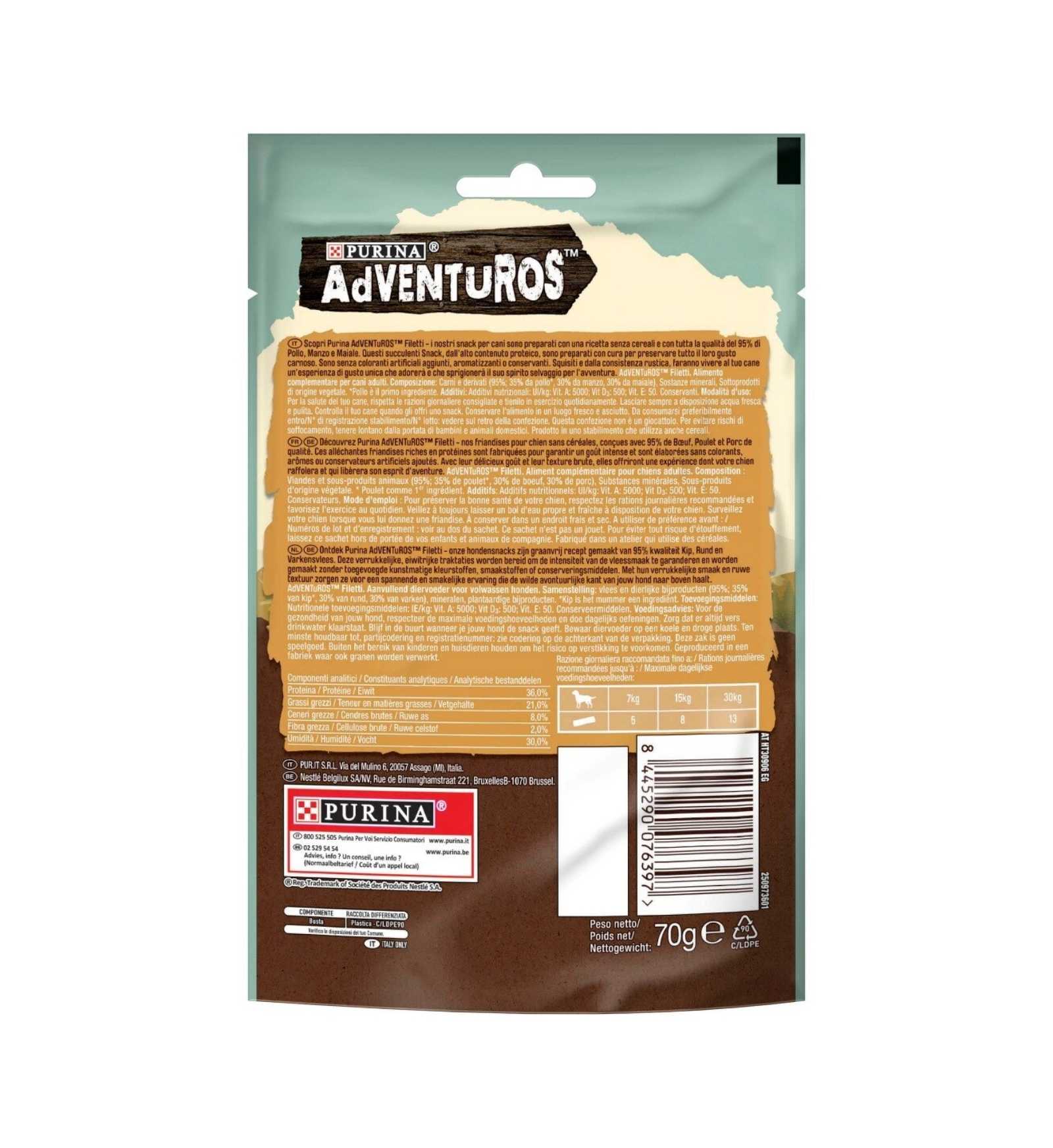 PURINA CANE ADVENTUROS SNACK  FILETTI DI POLLO DA 70 GR