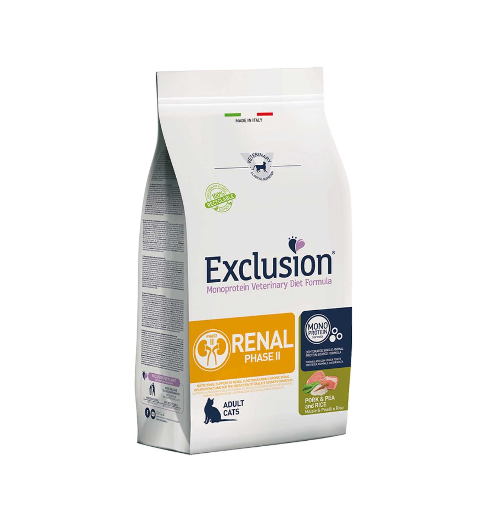 DORADO EXCLUSION GATTO DIET ADULT RENAL FASE 2 MAIALE PISELLI E RISO