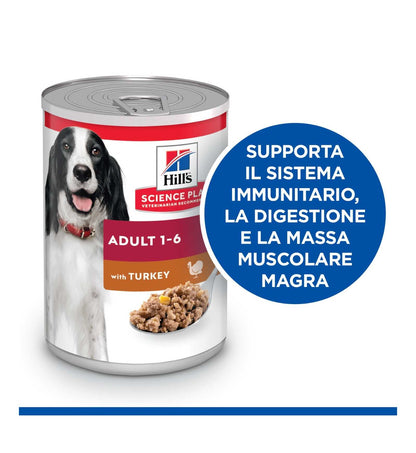 HILL'S SCIENCE PLAN CANE ADULT MEDIUM AL TACCHINO DA 370 GR IN LATTINA